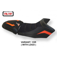 HOUSSE DE SELLE COMPATIBLE KTM 1290 SUPER ADVENTURE S - T (15-20) MODÈLE GAETA V - Logo : AVEC LOGO, Couleur : GRIS GRIS, Type : STANDARD