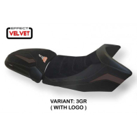 HOUSSE DE SELLE COMPATIBLE KTM 1290 SUPER ADVENTURE S - T (15-20) MODÈLE GAETA V - Couleur : BLANC, Type : CONFORT, Logo : AVEC LOGO