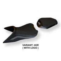 HOUSSE DE SELLE COMPATIBLE  KTM 1290 SUPER DUKE GT (19-22) MODÈLE OBAN 1 - Logo : AVEC LOGO, Couleur : BLANC, Type : STANDARD 