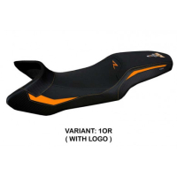 HOUSSE DE SELLE COMPATIBLE KTM 1290 SUPER ADVENTURE R (21-22) MODÈLE XITTA - Logo : AVEC LOGO, Couleur : BLANC, Type : STANDARD