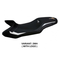 HOUSSE DE SELLE COMPATIBLE KTM 1290 SUPER ADVENTURE R (21-22) MODÈLE XITTA - Logo : AVEC LOGO, Couleur : BLANC, Type : STANDARD