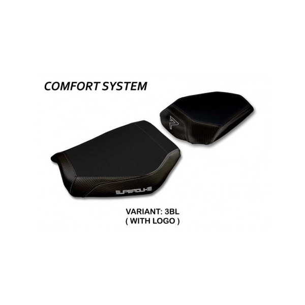 HOUSSE DE SELLE COMPATIBLE KTM 1290 SUPER DUKE R (20-22) MODÈLE GAYA - Couleur : NOIR, Type : CONFORT, Logo : AVEC LOGO