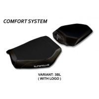 HOUSSE DE SELLE COMPATIBLE KTM 1290 SUPER DUKE R (20-22) MODÈLE GAYA - Logo : AVEC LOGO, Couleur : ORANGE, Type : CONFORT 