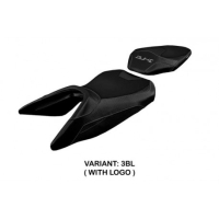 HOUSSE DE SELLE COMPATIBLE KTM 390 DUKE (17-22) MODÈLE HAITI - Logo : AVEC LOGO, Couleur : BLANC, Type : CONFORT