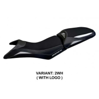 HOUSSE DE SELLE COMPATIBLE KTM 790 ADVENTURE S (19-20) MODÈLE MILO - Type : CONFORT, Logo : AVEC LOGO, Couleur : BLANC-ORANGE