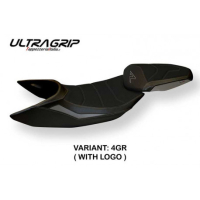 HOUSSE DE SELLE COMPATIBLE  KTM 1290 SUPER DUKE R (14-19) MODÈLE CINY 3 - Logo : AVEC LOGO, Couleur : GRIS GRIS, Type : ULTRAGRIP 