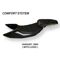 HOUSSE DE SELLE COMPATIBLE KTM 1290 SUPER DUKE R (14-19) MODÈLE JANNA 3 - Type : CONFORT, Logo : AVEC LOGO, Couleur : GRIS GRIS