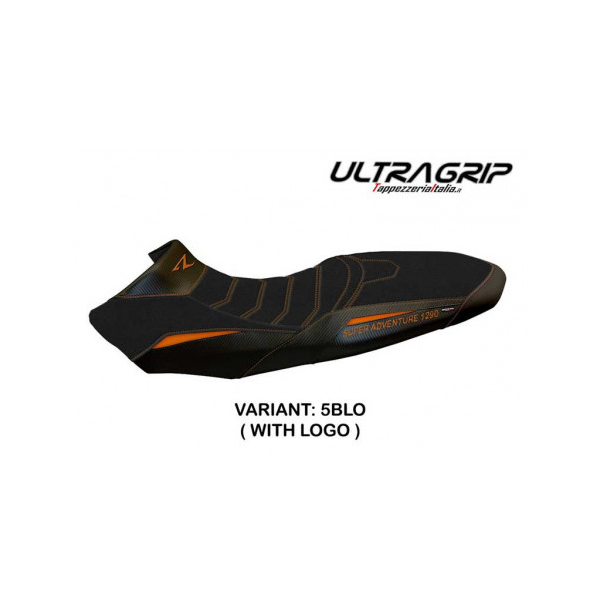 HOUSSE DE SELLE COMPATIBLE KTM 1290 SUPER ADVENTURE R (17-20) MODÈLE VESSY - Logo : AVEC LOGO, Type : ULTRAGRIP, Couleur : NOIR ORANGE