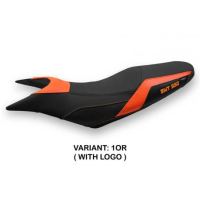 HOUSSE DE SELLE COMPATIBLE  KTM 990 SUPERMOTO T (09-16) MODÈLE MAIDA - Logo : AVEC LOGO, Couleur : NOIR, Type : STANDARD