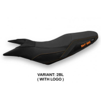 HOUSSE DE SELLE COMPATIBLE KTM 990 SUPERMOTO T (09-16) MODÈLE MAIDA - Couleur : ORANGE, Type : STANDARD, Logo : AVEC LOGO