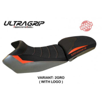 HOUSSE DE SELLE COMPATIBLE  KTM 1290 SUPER ADVENTURE S - T (15-20) MODÈLE EDEN S - Type : CONFORT, Logo : AVEC LOGO, Couleur : GRIS ORANGE