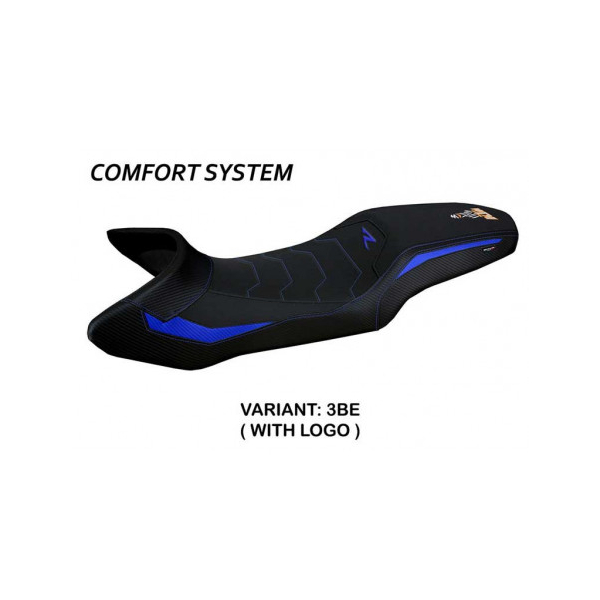 HOUSSE DE SELLE COMPATIBLE  KTM 1290 SUPER ADVENTURE R (21-22) MODÈLE ERICE - Couleur : ORANGE, Type : CONFORT, Logo : AVEC LOGO
