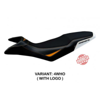HOUSSE DE SELLE COMPATIBLE KTM 790 ADVENTURE R (19-20) MODÈLE ELK - Logo : AVEC LOGO, Couleur : BLANC-ORANGE, Type : CONFORT