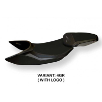 HOUSSE DE SELLE COMPATIBLE KTM 1290 SUPER DUKE R (14-19) MODÈLE DARIUS 3 - Logo : AVEC LOGO, Couleur : BLANC, Type : STANDARD