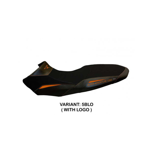 HOUSSE DE SELLE COMPATIBLE  KTM 1290 SUPER ADVENTURE R (17-20) MODÈLE LANCY 2 - Type : STANDARD, Logo : AVEC LOGO, Couleur : GRIS GRIS