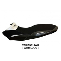 HOUSSE DE SELLE COMPATIBLE  KTM 1290 SUPER ADVENTURE R (17-20) MODÈLE LANCY 2 - Logo : AVEC LOGO, Couleur : GRIS GRIS, Type : STANDARD