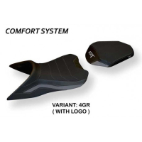 HOUSSE DE SELLE COMPATIBLE KTM 1290 SUPER DUKE GT (19-22) MODÈLE SUMY 1 CONFORT, - Logo : AVEC LOGO, Couleur : BLANC, Type : CONFORT 