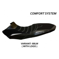 HOUSSE DE SELLE COMPATIBLE KTM 1050 ADVENTURE (15-16) MODÈLE DAVAO - Logo : AVEC LOGO, Couleur : NOIR ORANGE, Type : CONFORT