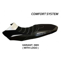 HOUSSE DE SELLE COMPATIBLE KTM 1050 ADVENTURE (15-16) MODÈLE DAVAO - Logo : AVEC LOGO, Couleur : NOIR ORANGE, Type : CONFORT