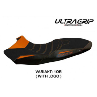HOUSSE DE SELLE COMPATIBLE KTM 1050 ADVENTURE (15-16) MODÈLE DAVAO - Logo : AVEC LOGO, Couleur : NOIR ORANGE, Type : CONFORT