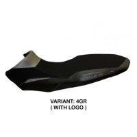 HOUSSE DE SELLE COMPATIBLE KTM 1050 ADVENTURE (15-16) MODÈLE DAVAO - Type : CONFORT, Logo : AVEC LOGO, Couleur : NOIR BLANC