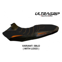 HOUSSE DE SELLE COMPATIBLE KTM 1050 ADVENTURE (15-16) MODÈLE DAVAO - Type : CONFORT, Logo : AVEC LOGO, Couleur : NOIR BLANC