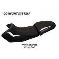 HOUSSE DE SELLE COMPATIBLE KTM 1290 SUPER ADVENTURE S - T (15-20) MODÈLE EDEN - Logo : AVEC LOGO, Couleur : BLANC, Type : CONFORT