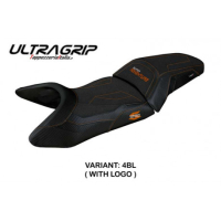 HOUSSE DE SELLE COMPATIBLE  KTM 1290 SUPER ADVENTURE S (21-22) MODÈLE LUMIAR - Logo : AVEC LOGO, Couleur : GRIS ORANGE, Type : CONFORT