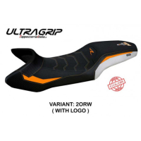 HOUSSE DE SELLE COMPATIBLE KTM 1290 SUPER ADVENTURE R (21-22) MODÈLE NUBIA COLOR - Logo : AVEC LOGO, Couleur : ORANGE BLANC, Type : ULTRAGRIP 