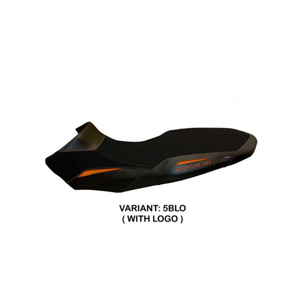 HOUSSE DE SELLE COMPATIBLE KTM 1090 ADVENTURE R (17-19) MODÈLE SASSUOLO 2 - Logo : AVEC LOGO, Couleur : NOIR ORANGE, Type : STANDARD