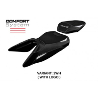 HOUSSE DE SELLE COMPATIBLE KTM 250 DUKE (17-22) MODÈLE NEUM - Logo : AVEC LOGO, Couleur : NOIR, Type : CONFORT