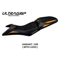 HOUSSE DE SELLE COMPATIBLE KTM 890 ADVENTURE (21-22) MODÈLE GELSO - Type : CONFORT, Logo : AVEC LOGO, Couleur : BLANC-ORANGE