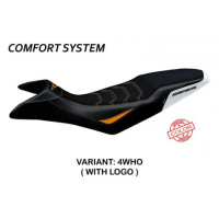 HOUSSE DE SELLE COMPATIBLE KTM 890 ADVENTURE R (21-22) MODÈLE MAZYR - Logo : AVEC LOGO, Couleur : BLANC, Type : CONFORT