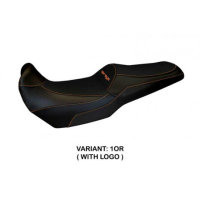 HOUSSE DE SELLE COMPATIBLE  KAWASAKI VERSYS 1000 (19-22) MODÈLE KALIBO TOTAL BLA - Logo : AVEC LOGO, Couleur : ORANGE, Type : STANDARD