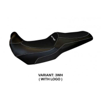 HOUSSE DE SELLE COMPATIBLE  KAWASAKI VERSYS 1000 (11-18) MODÈLE LAMPEDUSA TOTAL - Logo : AVEC LOGO, Couleur : BLANC, Type : CONFORT