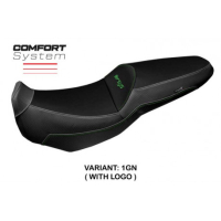 HOUSSE DE SELLE COMPATIBLE KAWASAKI VERSYS 250 - 300 (17-22) MODÈLE MIRA - Logo : AVEC LOGO, Couleur : VERT, Type : STANDARD 