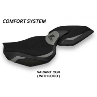 HOUSSE DE SELLE COMPATIBLE  KAWASAKI Z 1000 (14-20) MODÈLE ELLOS 1 - Logo : AVEC LOGO, Couleur : GRIS GRIS, Type : CONFORT