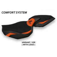 HOUSSE DE SELLE COMPATIBLE  KAWASAKI Z 1000 (14-20) MODÈLE ELLOS 1 - Couleur : ORANGE, Type : CONFORT, Logo : AVEC LOGO