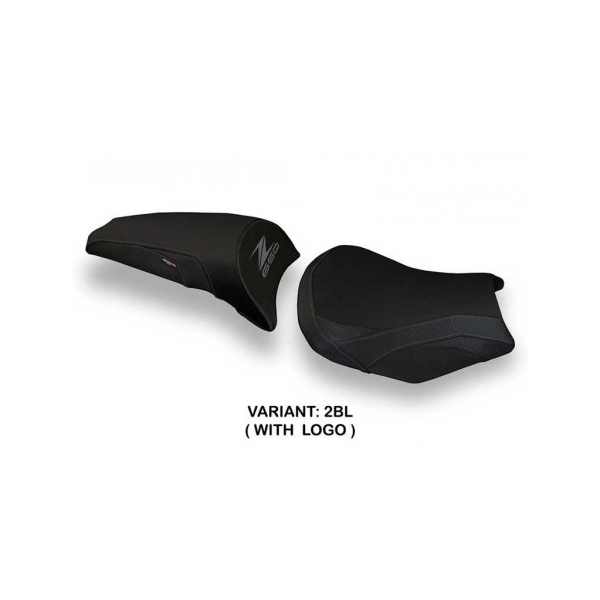 HOUSSE DE SELLE COMPATIBLE  KAWASAKI Z 650 (17-22) MODÈLE CAVE 1 STANDARD, VERT, - Couleur : NOIR, Type : STANDARD, Logo : AVEC LOGO