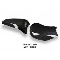 HOUSSE DE SELLE COMPATIBLE  KAWASAKI Z 650 (17-22) MODÈLE CAVE 1 STANDARD, VERT, - Logo : AVEC LOGO, Couleur : BLANC, Type : STANDARD