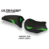 HOUSSE DE SELLE COMPATIBLE  KAWASAKI Z 650 (17-22) MODÈLE SCOPETI 1 - Logo : AVEC LOGO, Couleur : BLANC, Type : ULTRAGRIP