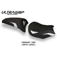 HOUSSE DE SELLE COMPATIBLE  KAWASAKI Z 650 (17-22) MODÈLE SCOPETI 1 - Logo : AVEC LOGO, Couleur : BLANC, Type : ULTRAGRIP