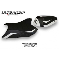 HOUSSE DE SELLE COMPATIBLE KAWASAKI Z 800 (13-16) MODÈLE CORIZZA 1 - Logo : AVEC LOGO, Couleur : BLANC, Type : ULTRAGRIP