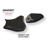 HOUSSE DE SELLE COMPATIBLE KAWASAKI Z 900 (17-22) MODÈLE BRAN 3 CONFORT, NOIR, A - Logo : AVEC LOGO, Couleur : GRIS GRIS, Type : CONFORT