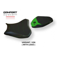 HOUSSE DE SELLE COMPATIBLE KAWASAKI Z 900 (17-22) MODÈLE BRAN 3 CONFORT, NOIR, A - Logo : AVEC LOGO, Couleur : BLANC, Type : CONFORT
