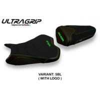 HOUSSE DE SELLE COMPATIBLE KAWASAKI NINJA ZX 10 R (08-10) MODÈLE QUITO 2 - Couleur : NOIR, Logo : AVEC LOGO, Type : ULTRAGRIP 