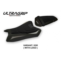 HOUSSE DE SELLE COMPATIBLE  KAWASAKI NINJA ZX 10 R (11-15) MODÈLE RASHT - Logo : AVEC LOGO, Couleur : GRIS GRIS, Type : ULTRAGRIP