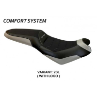 HOUSSE DE SELLE COMPATIBLE  KAWASAKI VERSYS 650 (07-22) MODÈLE ELBA 2 - Couleur : VERT, Type : CONFORT, Logo : AVEC LOGO
