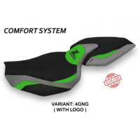 HOUSSE DE SELLE COMPATIBLE  KAWASAKI Z 1000 (14-20) MODÈLE ELLOS SPECIAL COLOR - Logo : AVEC LOGO, Couleur : GRIS ORANGE, Type : CONFORT 