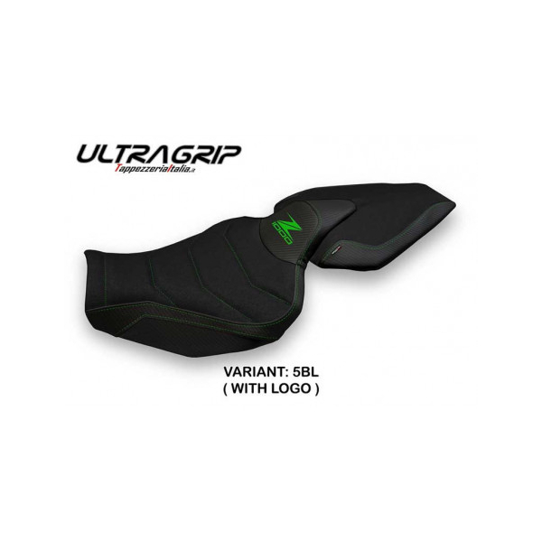 HOUSSE DE SELLE COMPATIBLE  KAWASAKI Z 1000 (14-20) MODÈLE HEDEMORA 1 - Logo : AVEC LOGO, Couleur : GRIS GRIS, Type : ULTRAGRIP